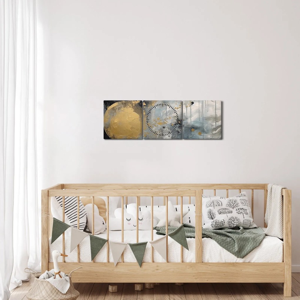 Kép - Absztrakció arany golyóval (órával) (90x30 cm)
