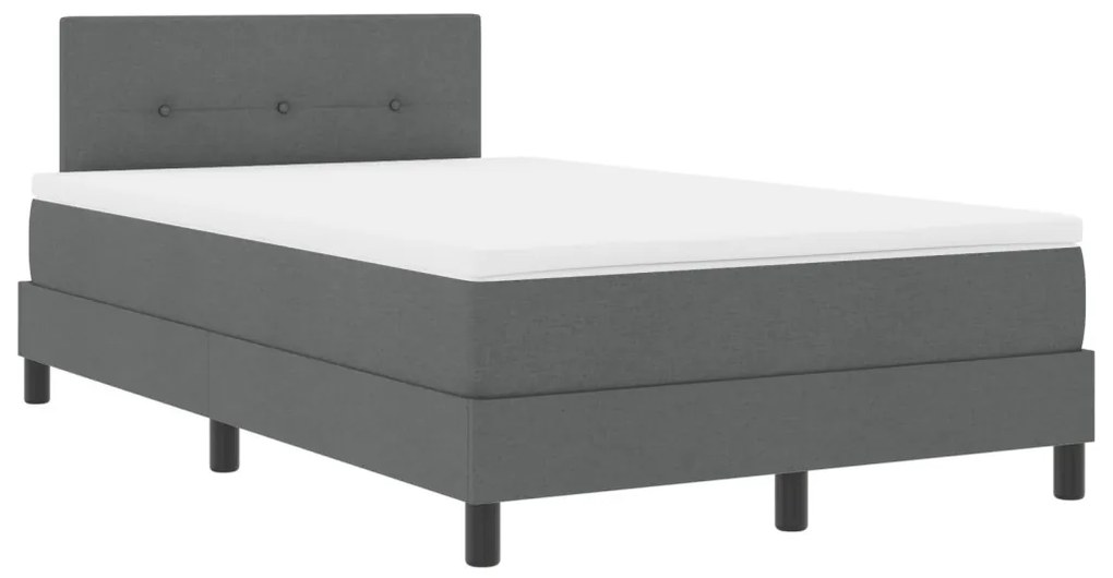 Box Spring Ágy Matrac & LED Sötétszürke 120x190 cm Szövet