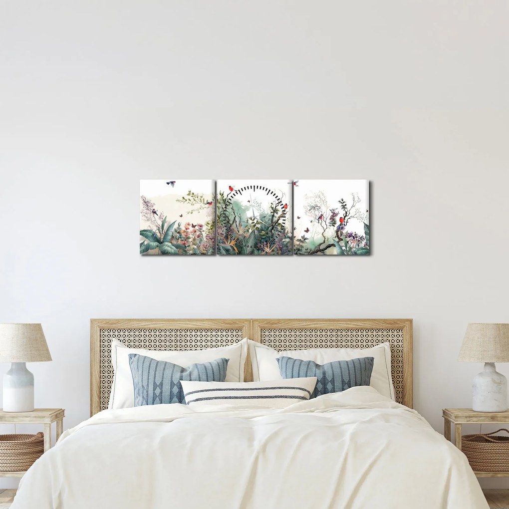 Kép - Természetes táj, akvárium (órával) (90x30 cm)