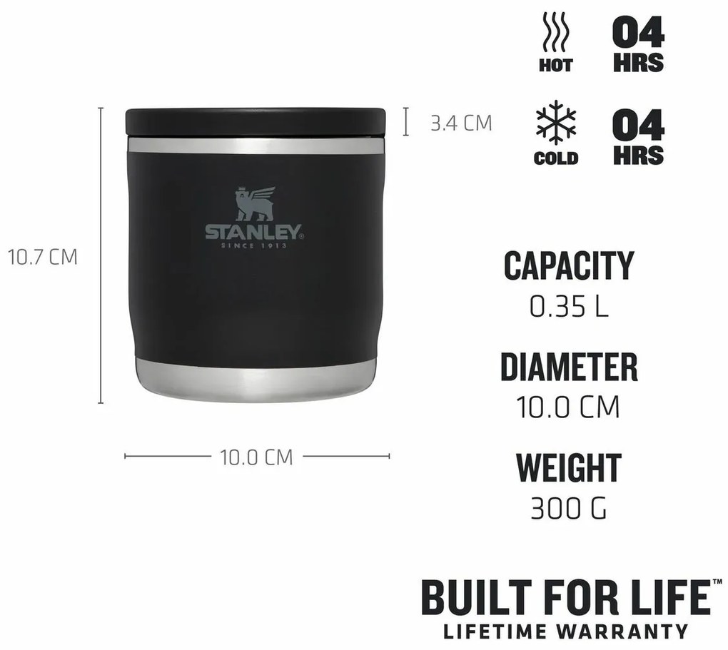 Stanley Adventure To-Go Food Thermosz 350 mlFekete Fekete Fekete