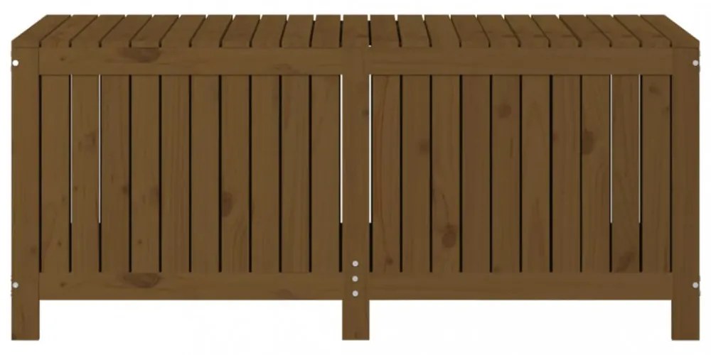 mézbarna tömör fenyőfa kerti tárolóláda 147x68x64 cm