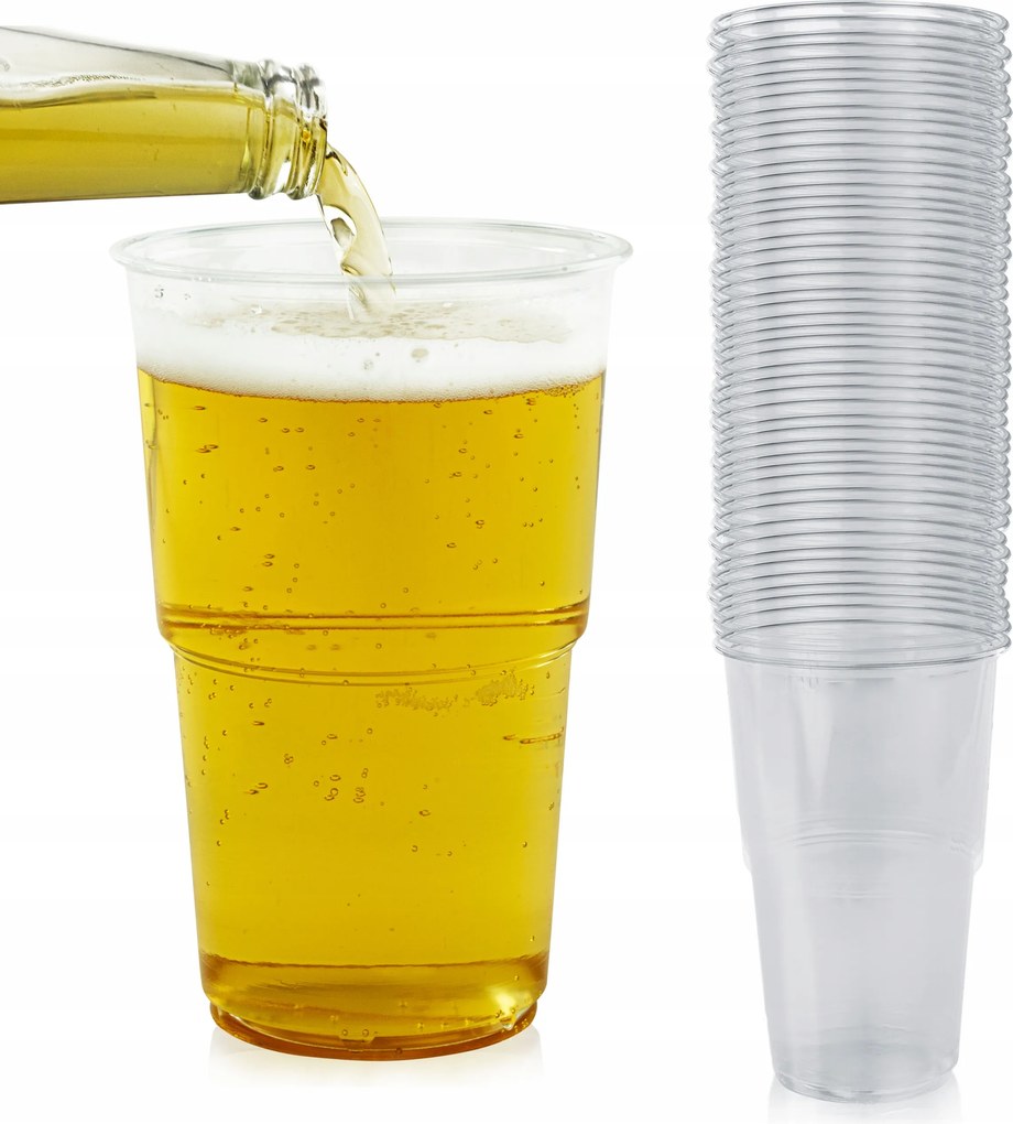 Műanyag Sörös Pohár 0,5l Átlátszó Sörös Pohár 500 ml 50 db