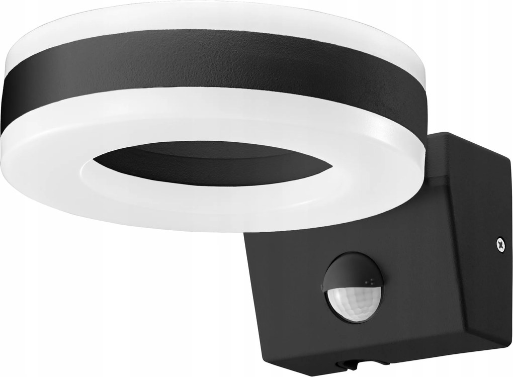 LED-es homlokzati fali lámpa mozgás- és alkonyérzékelővel 20W fekete IP65