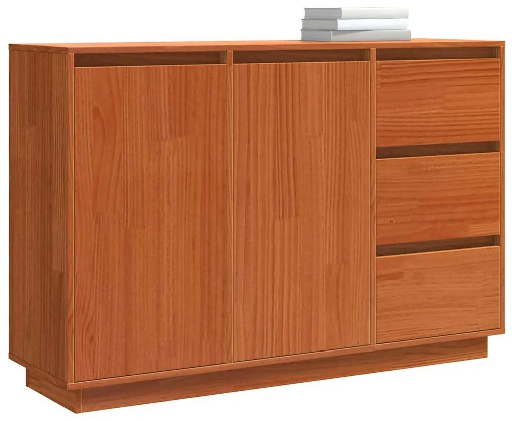 Széf fiókkal Barna 111 x 34 x 75 cm Tömör fenyőfa
