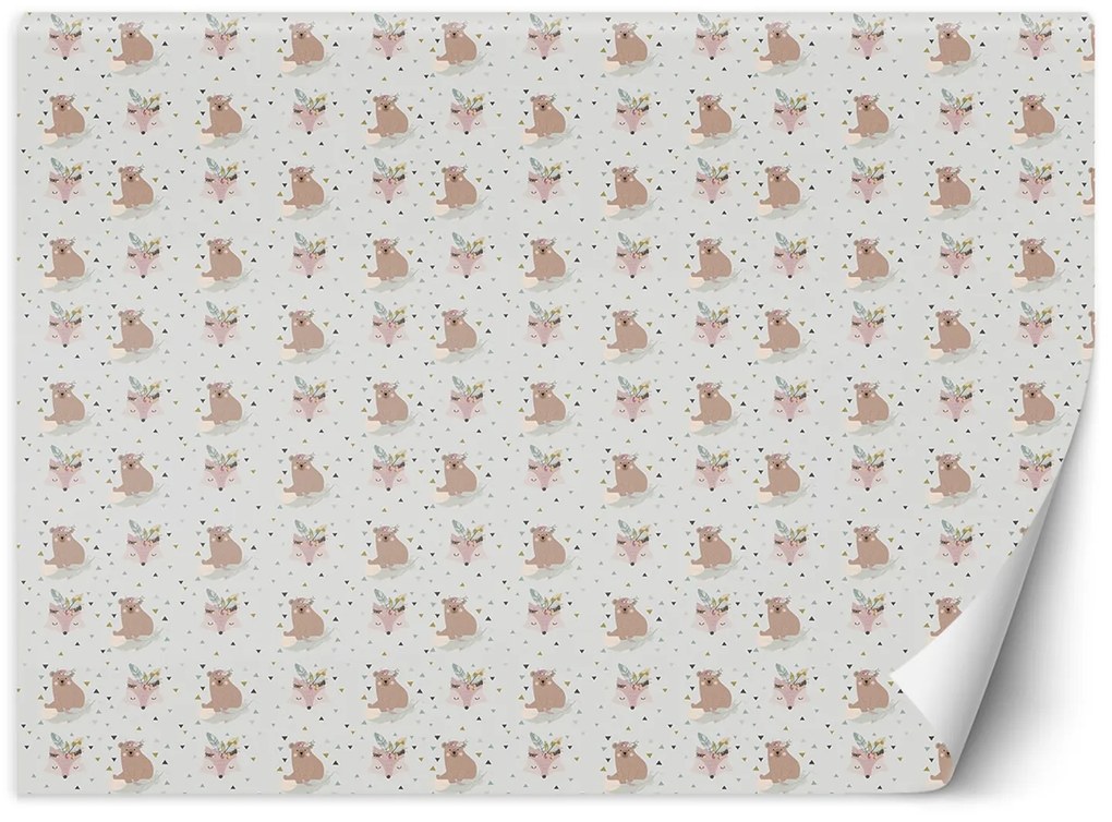 Gario Fotótapéta Boho macskák és rókák Anyag: Vlies, Méret: 150 x 105 cm