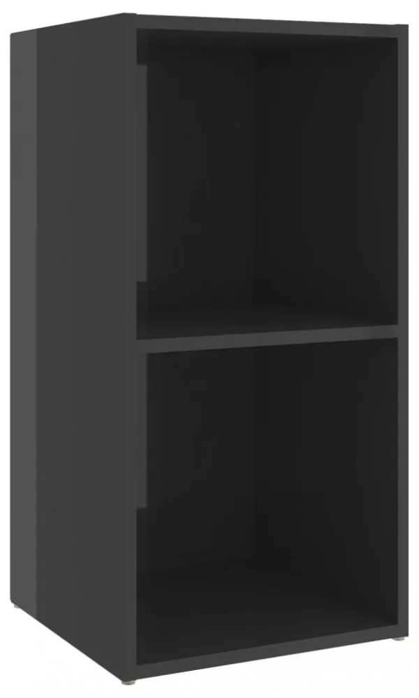 2 db magasfényű szürke szerelt fa TV-szekrény 72 x 35 x 36,5 cm