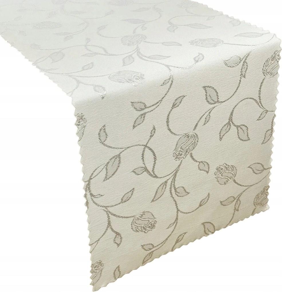 Futó Szalvéta Foltálló Ekrü Virágok Tulipán 40x160 cm