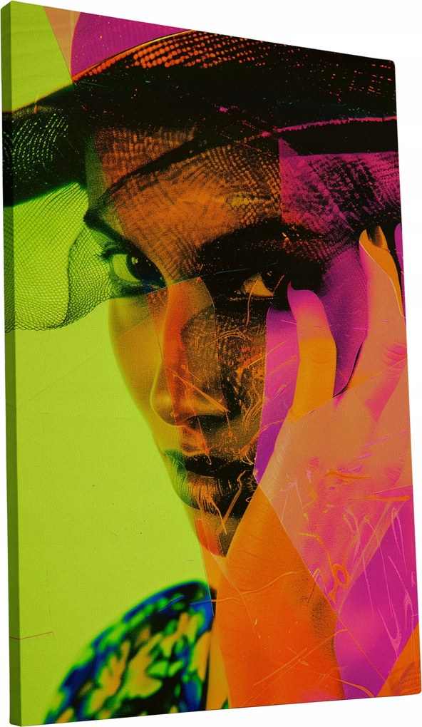 Vászonkép Női portré színes otthon nappali 40x60