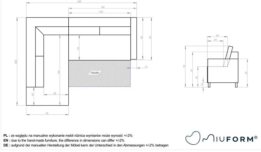 Charming Charlie L antracit kinyitható sarokkanapé, jobb oldali - Miuform