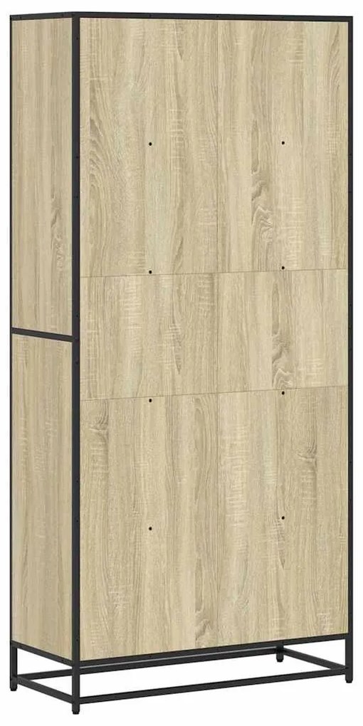 sonoma tölgy színű szerelt fa könyvszekrény 80,5x35x170,5 cm