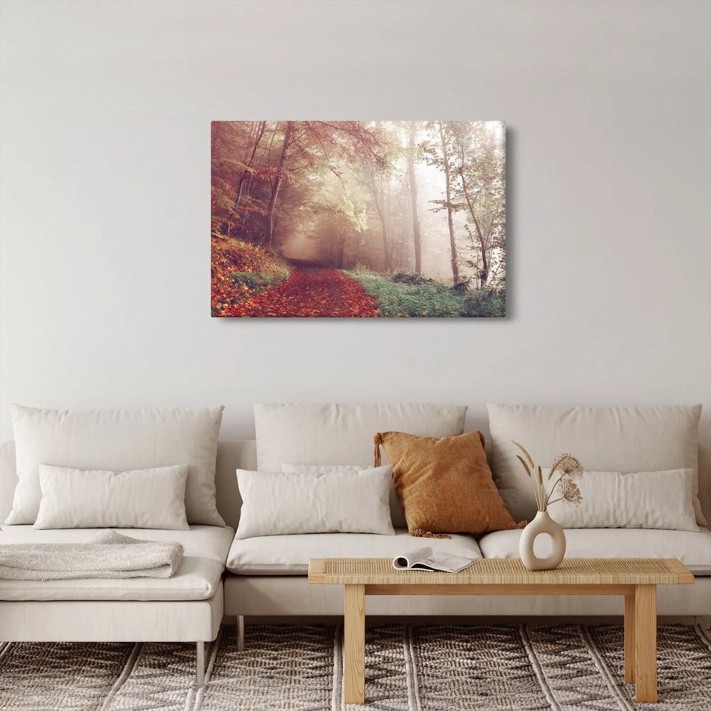 Kép - Őszi séta az erdőben (90x60 cm)