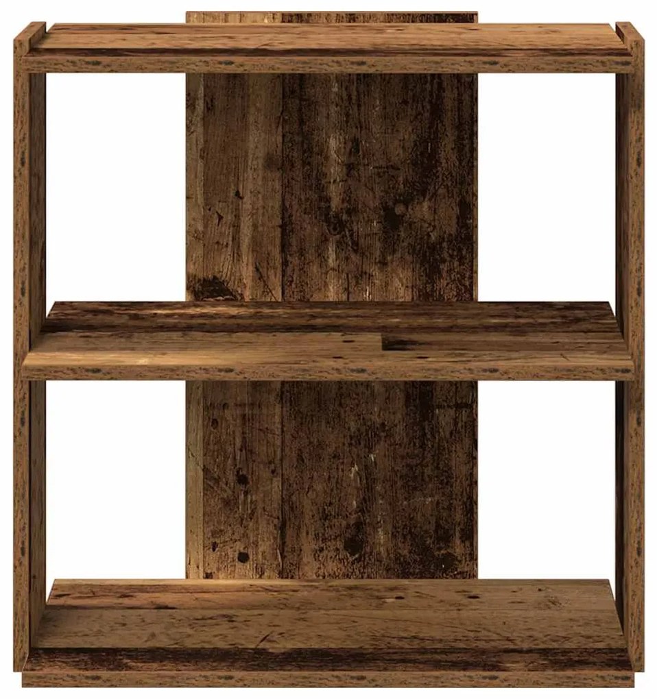3 szintes antik fa szerelt fa könyvespolc 60 x 30 x 60 cm