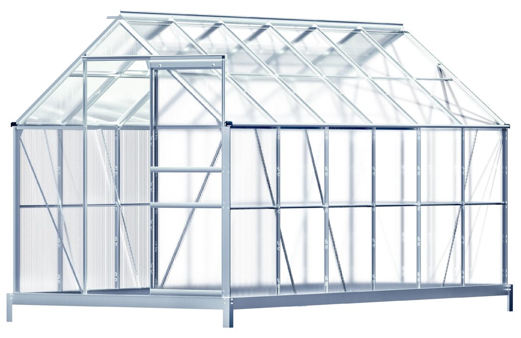 Gardebruk® Kerti üvegház XL - 380x190x195cm + alap