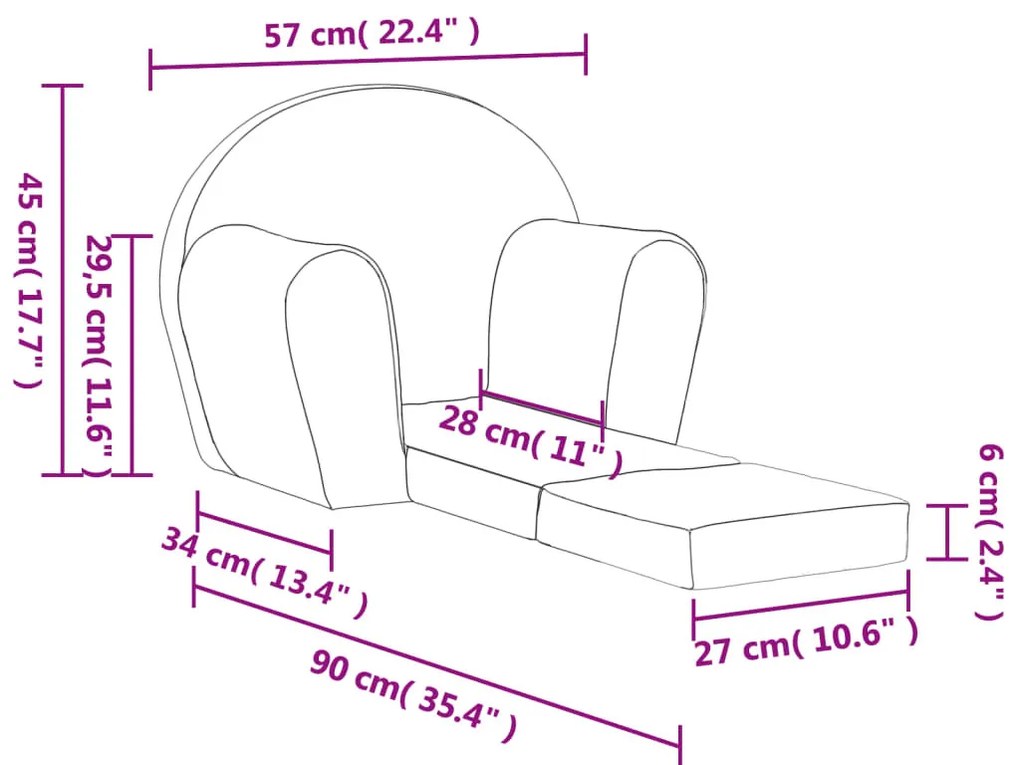 rózsaszín puha plüss gyerek kanapéágy