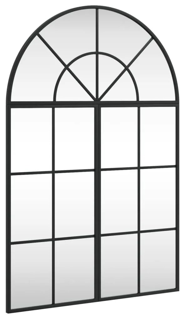 fekete ívelt vas fali tükör 60x90 cm