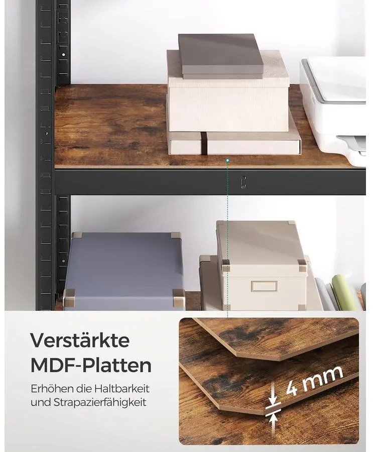 Álló polc, könyvespolc, tárolópolc 40 × 80 × 160 cm, barna/fekete