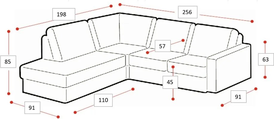 Bézs zsenília sarokkanapé (jobb oldali-L alakú) Fabian – Scandic