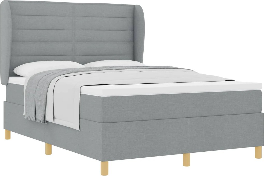 vidaXL Boxspring ágy matraccal Sötétszürke 90x190 cm Szövet szövet