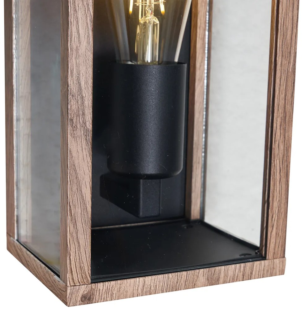 Ipari fali lámpa fa mintával 26 cm IP44 - Charlois