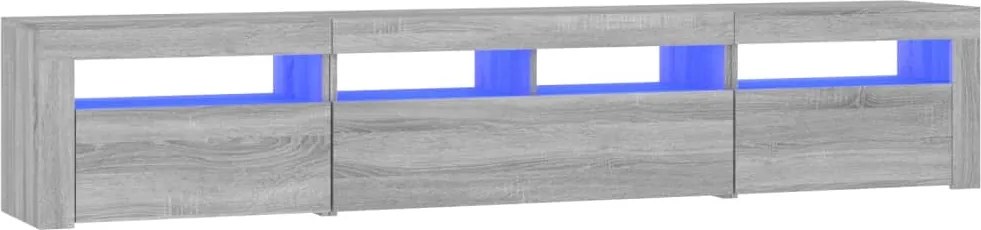 vidaXL szürke sonoma színű TV-szekrény LED-lámpákkal 210x35x40 cm