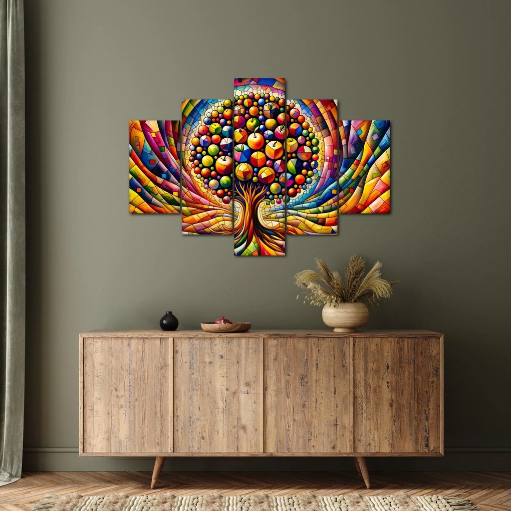 Kép – Színes fa almákkal (150x105 cm)