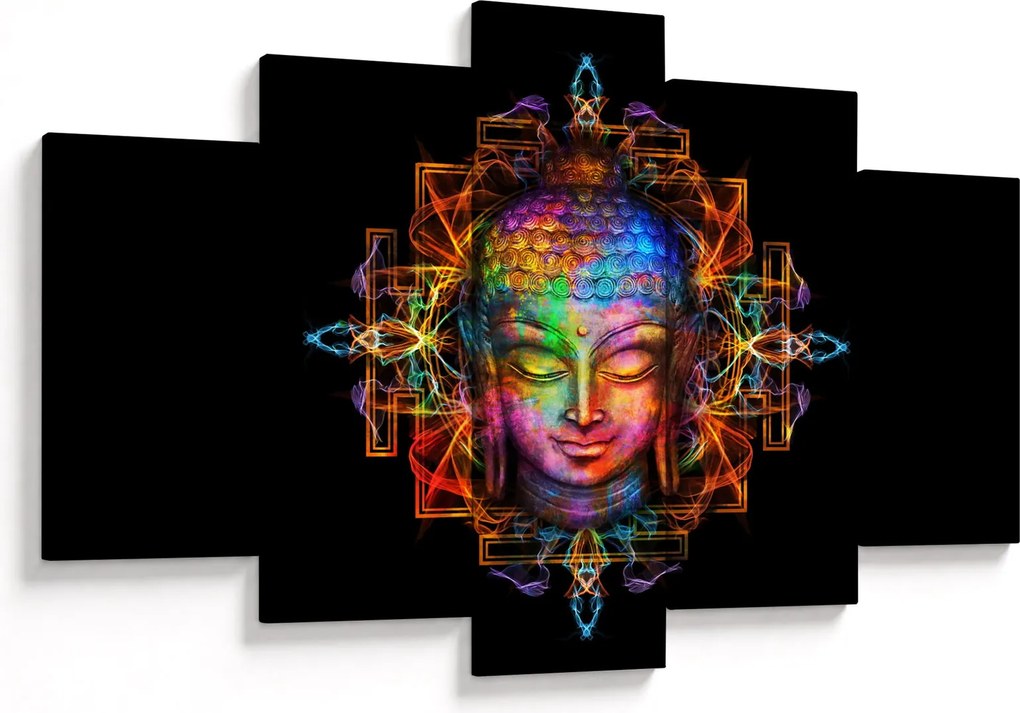Kép - Buddha mellszobra neon színekben (150x105 cm)