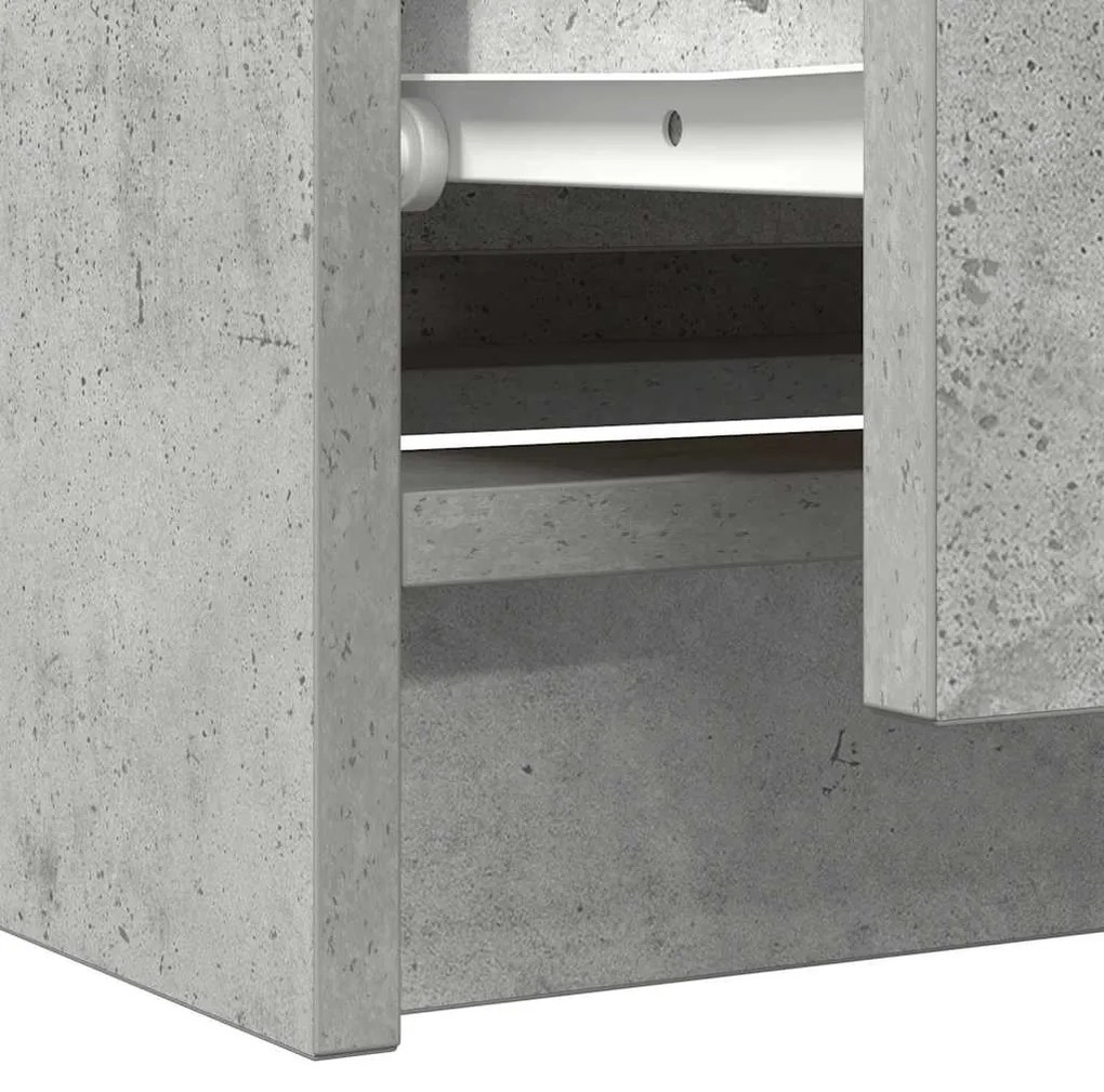 betonszürke szerelt fa TV-szekrény 100x35x54 cm