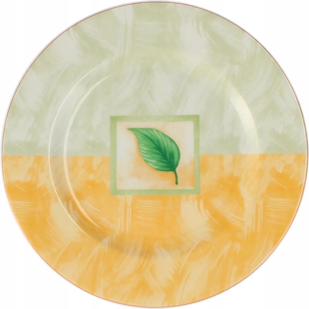 Lubiana Roma Desszert Tányér Csempe 1 db Porcelán Zöld Levél 19 cm