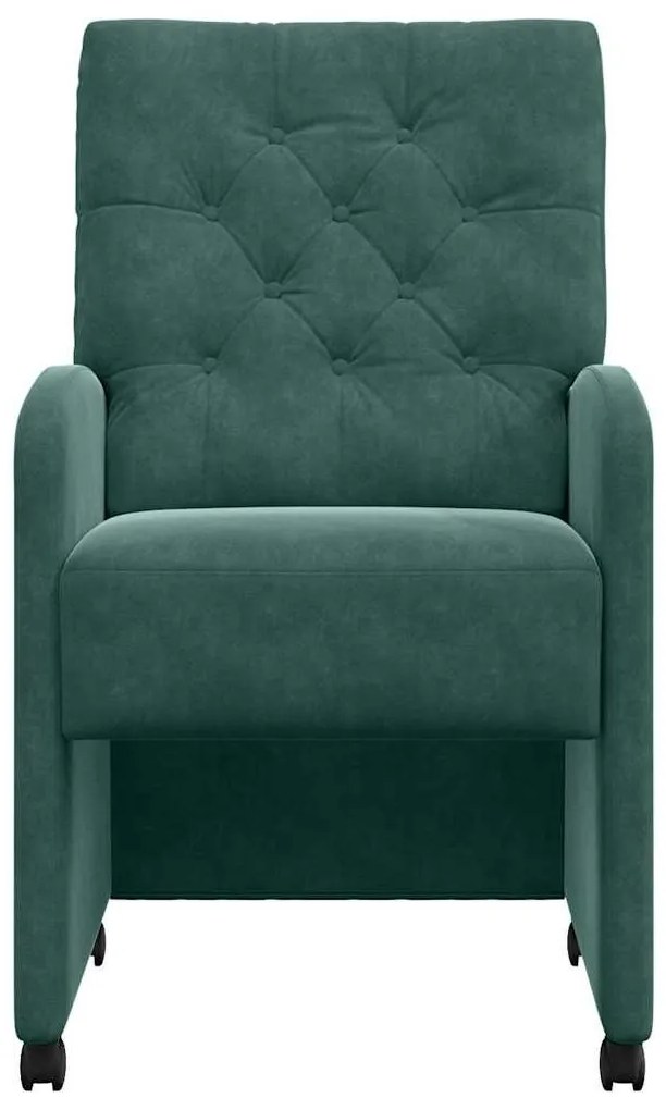 Kerekes Étkező Székek 2 pcs Sötétzöld 58 x 67 x 97 cm Bársony