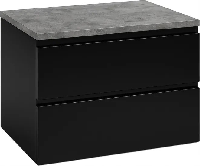 Függő fürdőszobaszekrény fekete 80x50cm mosdópulttal