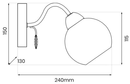 Fali spotlámpa CONNOR 1xE27/15W/230V fényezett króm/fehér