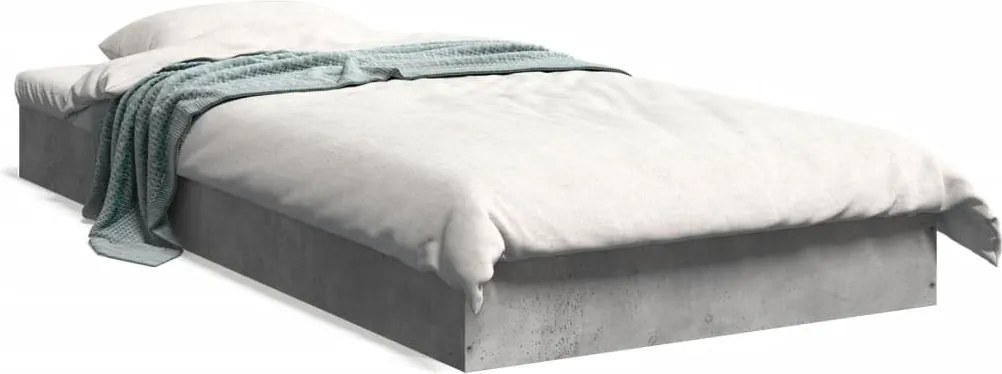vidaXL betonszürke szerelt fa ágykeret 75 x 190 cm