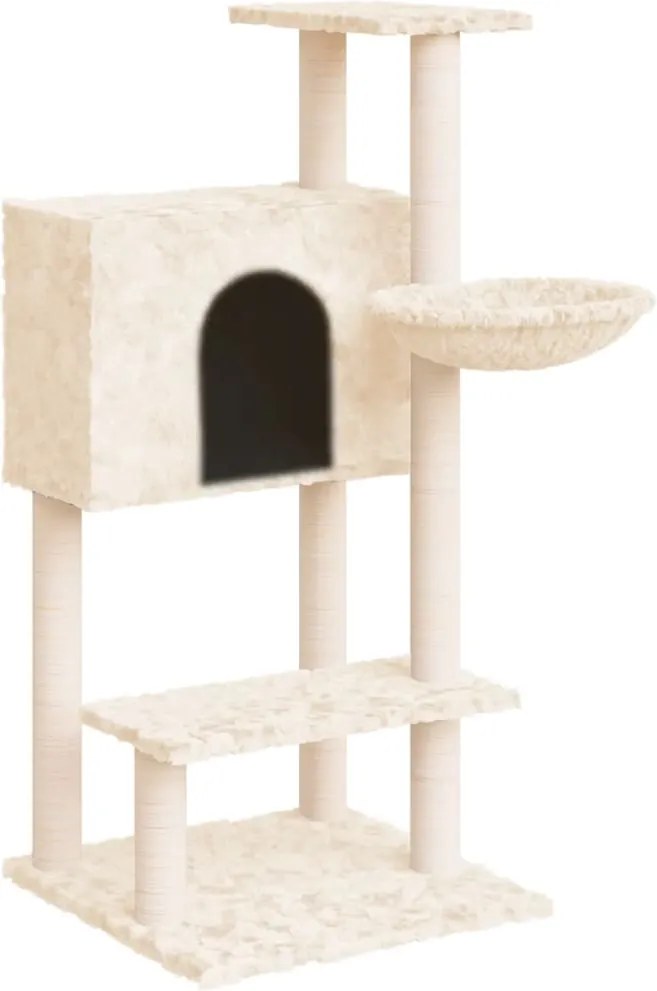vidaXL krémszínű macskabútor szizál kaparófákkal 108,5 cm