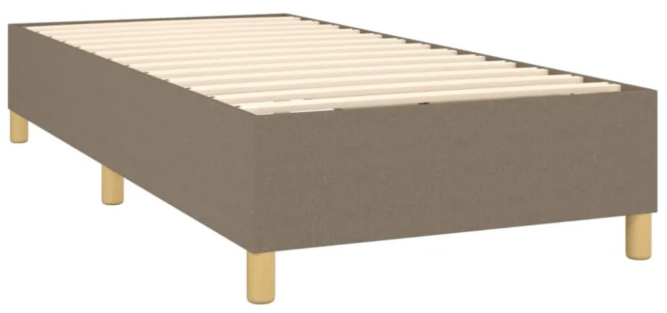 tópszínű szövet rugós és LED-es ágy matraccal 100x200 cm