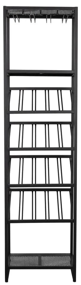 Fekete fém bortartó állvány 20 palackhoz, 48x180 cm Cantor - Zuiver