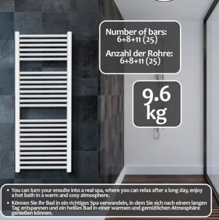 AQUAMARIN Törölközőszárító radiátor 1200 x 600 mm 630 W