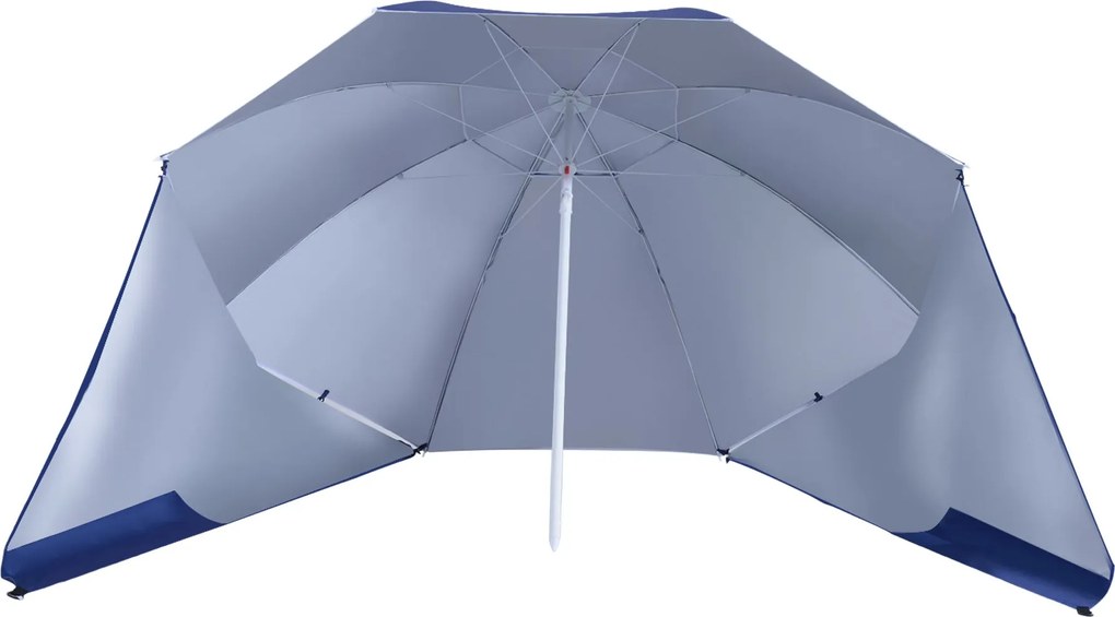 Outsunny 2 az 1-ben Strandernyő Védőtető Kék Φ210xH222cm | Aosom