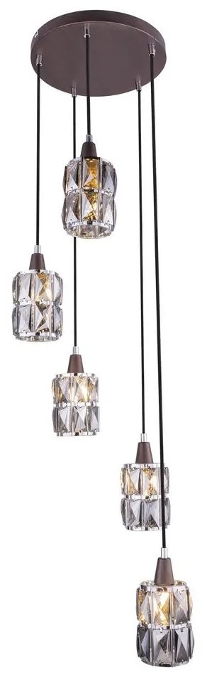Globo 15761-5 - Kristály csillár zsinóron WOLLI 5xE14/40W/230V