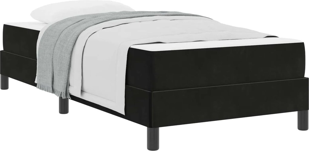 vidaXL Boxrugós ágy matracmal Fekete 90 x 190 cm szövet