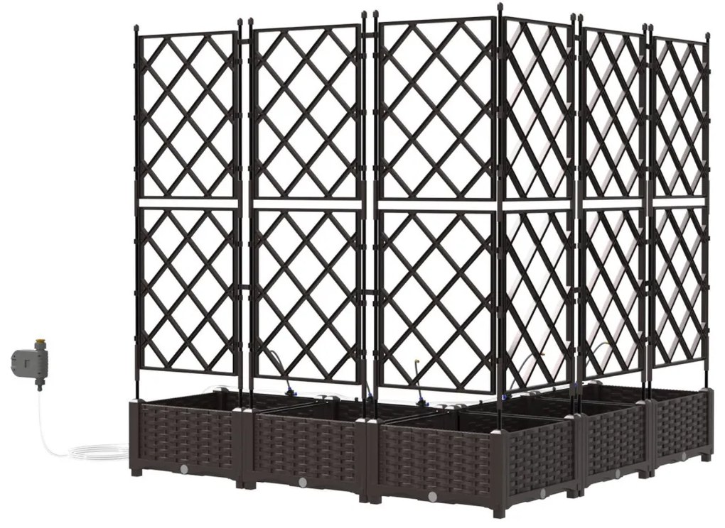 Kerti ültetők Barna 120 x 120 x 126 cm Acél