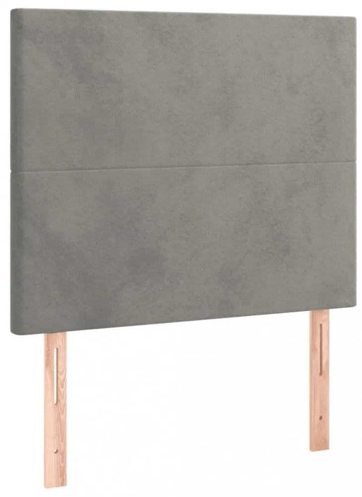 világosszürke bársony ágykeret matrac nélkül 120x200 cm