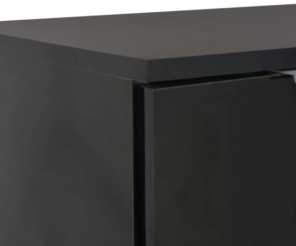 magasfényű fekete szerelt fa tálalószekrény 71x35x80 cm