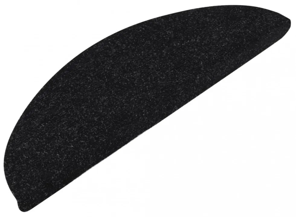 15 db fekete öntapadó lépcsőszőnyeg 65x22,5x3,5 cm