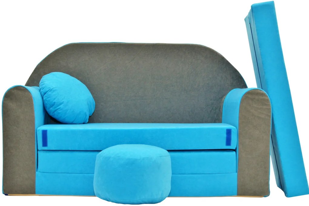 Gyerek kanapé Misty - szürke/kék B1 + Sofa gray-blue