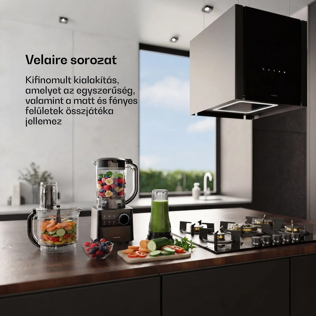 Klarstein Velaire konyhai robotgép turmixgéppel dagasztáshoz, habveréshez és gyümölcslé készítéshez 1200 W 2 l konyhai robotgép/ turmixgép 1,75 l
