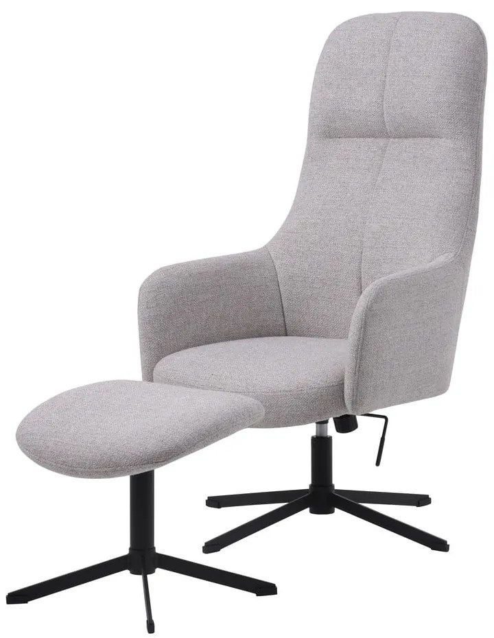 Világosszürke forgó relaxációs fotel Manning – Unique Furniture