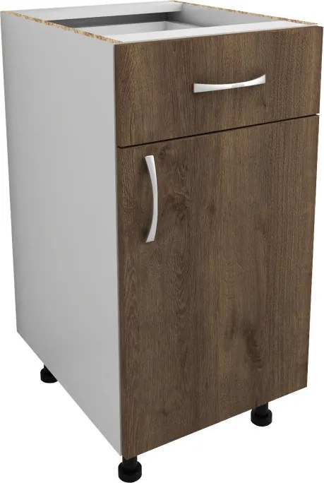 Benita 1 ajtós Alsó konyhaszekrény Bronz Tölgy-Fehér 40x50x80 cm N