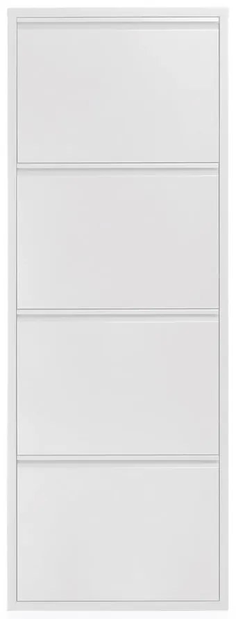 Fehér fém billenő ajtós cipőtartó 50x136x15 cm Ode – Kave Home