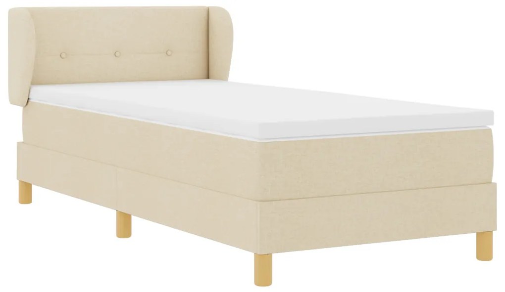 Boxspring Ágy Mattal - Krém - 80x200 cm - Szövet
