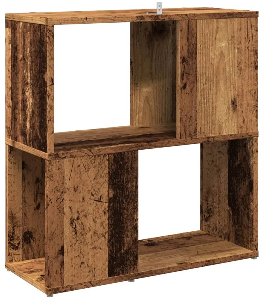 antik fa színű szerelt fa könyvszekrény 60 x 24 x 63 cm
